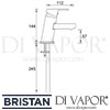 Bristan Pisa Basin Mixer Clicker Waste Tap Dimensions